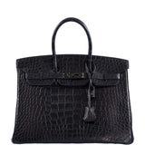 Hermes Birkin 35 SO BLACK Matte Alligator Black PVD Hardware