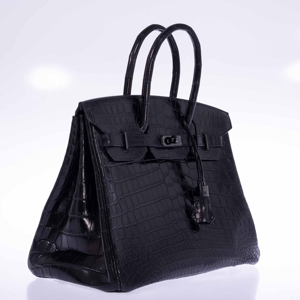 Hermes Birkin 35 SO BLACK Matte Niloticus Crocodile PVD Black Hardware