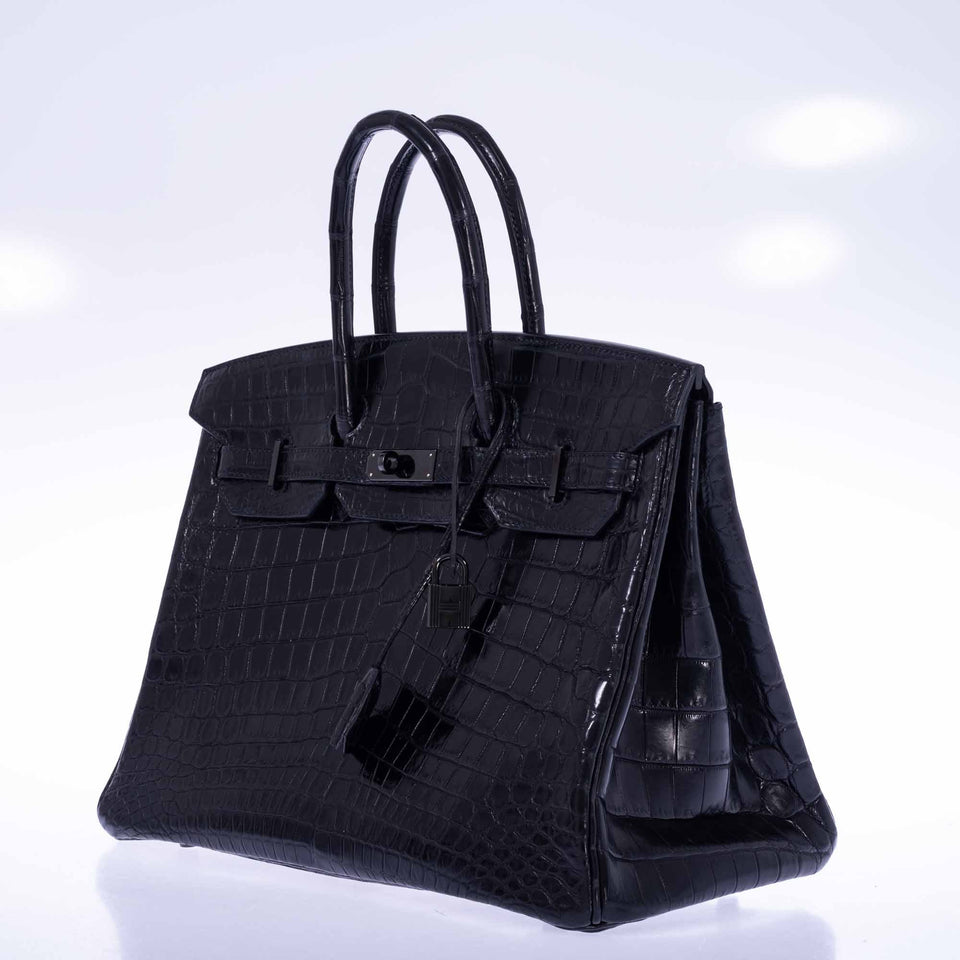 Hermes Birkin 35 SO BLACK Matte Niloticus Crocodile PVD Black Hardware