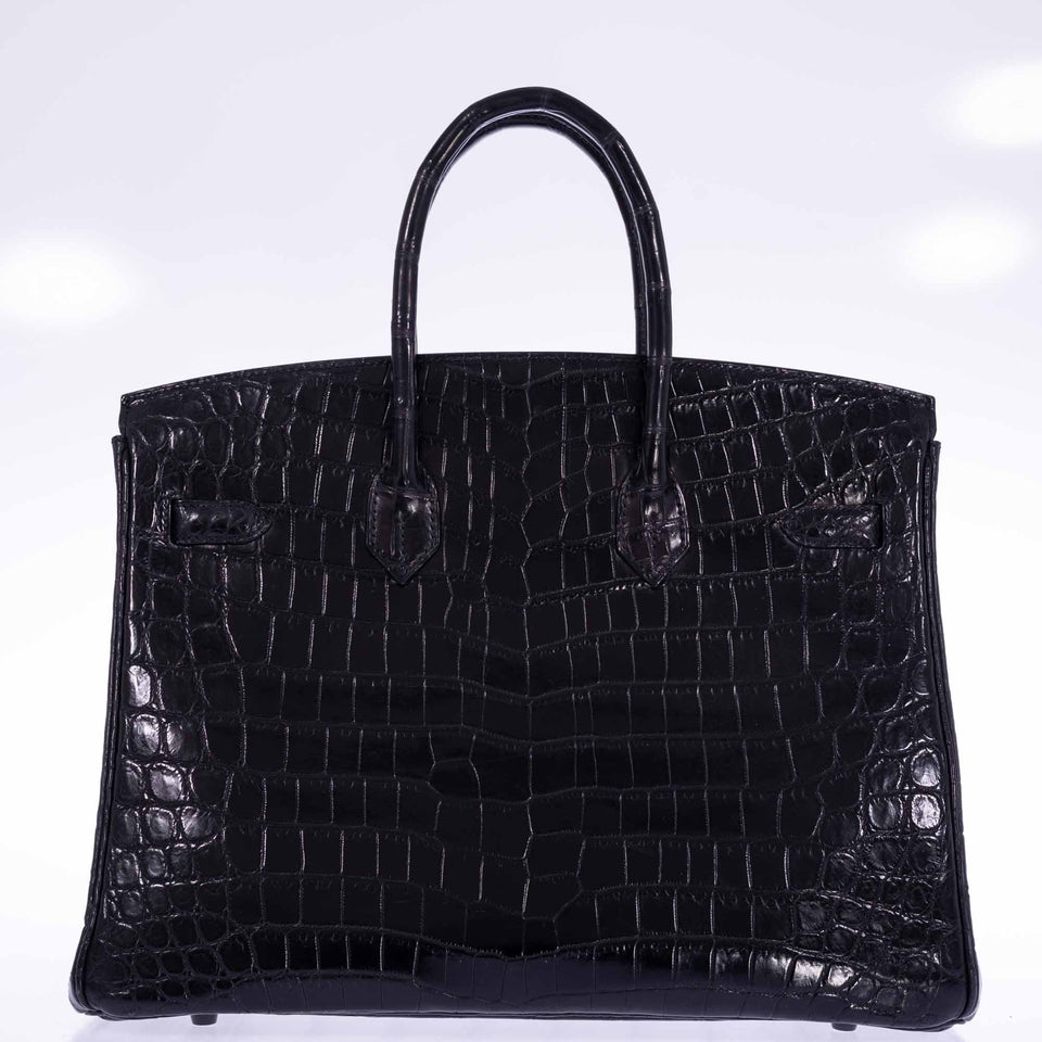 Hermes Birkin 35 SO BLACK Matte Niloticus Crocodile PVD Black Hardware