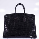 Hermes Birkin 35 SO BLACK Matte Niloticus Crocodile PVD Black Hardware