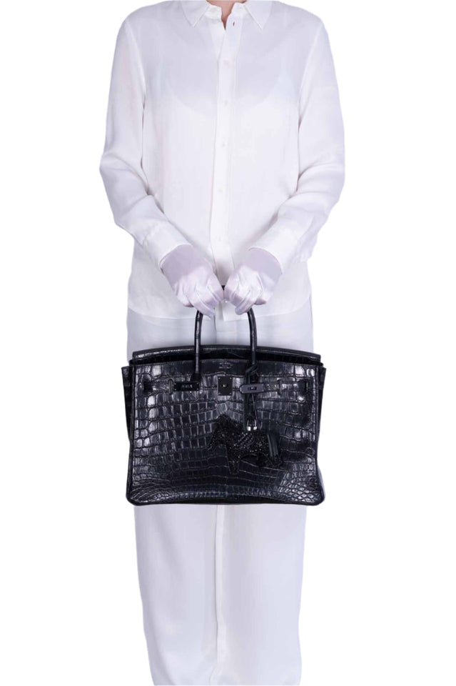 Hermes Birkin 35 SO BLACK Matte Niloticus Crocodile PVD Black Hardware