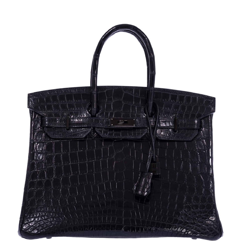 Hermes Birkin 35 SO BLACK Matte Niloticus Crocodile PVD Black Hardware