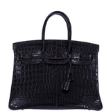 Hermes Birkin 35 SO BLACK Matte Niloticus Crocodile PVD Black Hardware