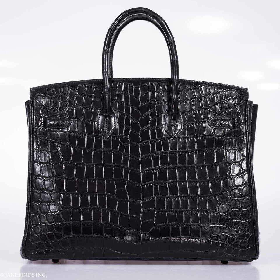 Hermes Birkin 35 SO BLACK Niloticus Crocodile Black Hardware - Legend