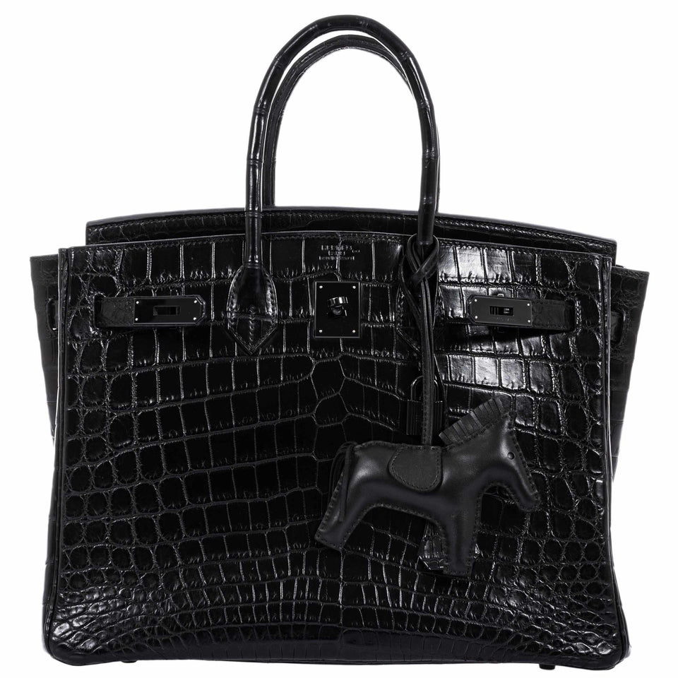 Hermes Birkin 35 SO BLACK Niloticus Crocodile Black Hardware - Legend