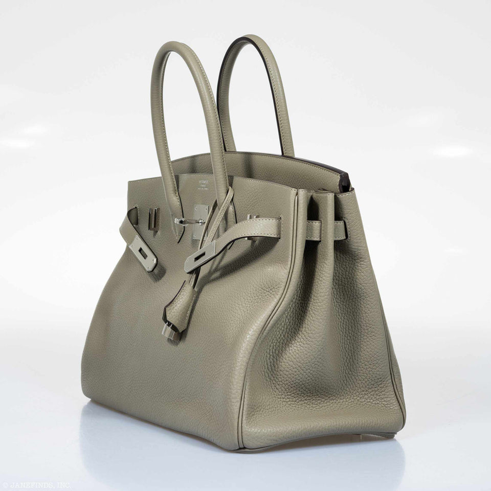 Hermes Birkin 35 Sage Clemence Palladium Hardware