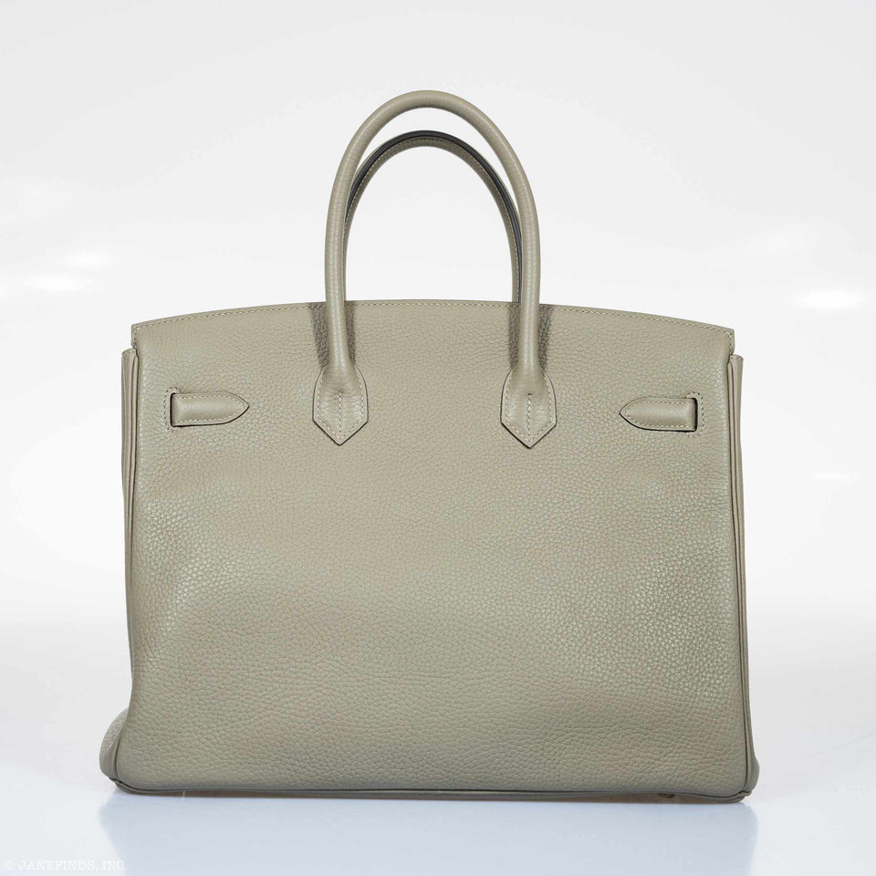 Hermes Birkin 35 Sage Clemence Palladium Hardware