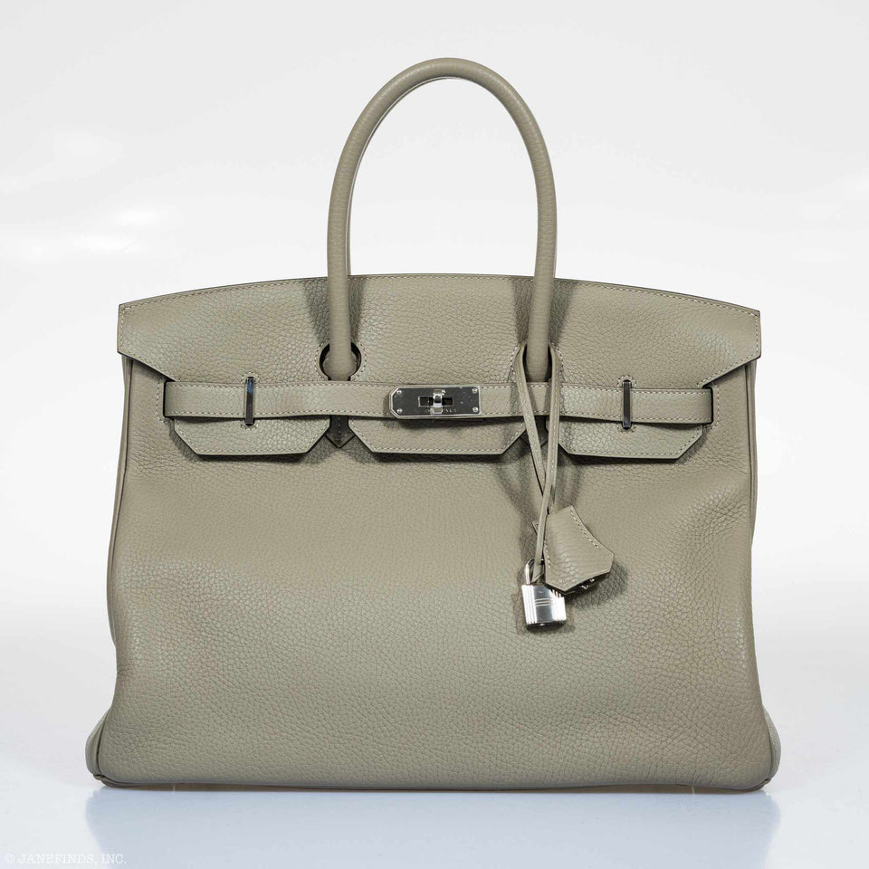 Hermes Birkin 35 Sage Clemence Palladium Hardware