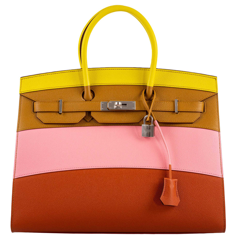 Hermes Birkin 35 Sellier Sunrise Rainbow Epsom Palladium Hardware