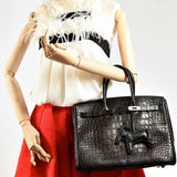 Hermes Birkin 35 So Black Alligator Black Matte Black Hardware