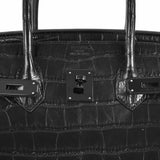 Hermes Birkin 35 So Black Alligator Black Matte Black Hardware