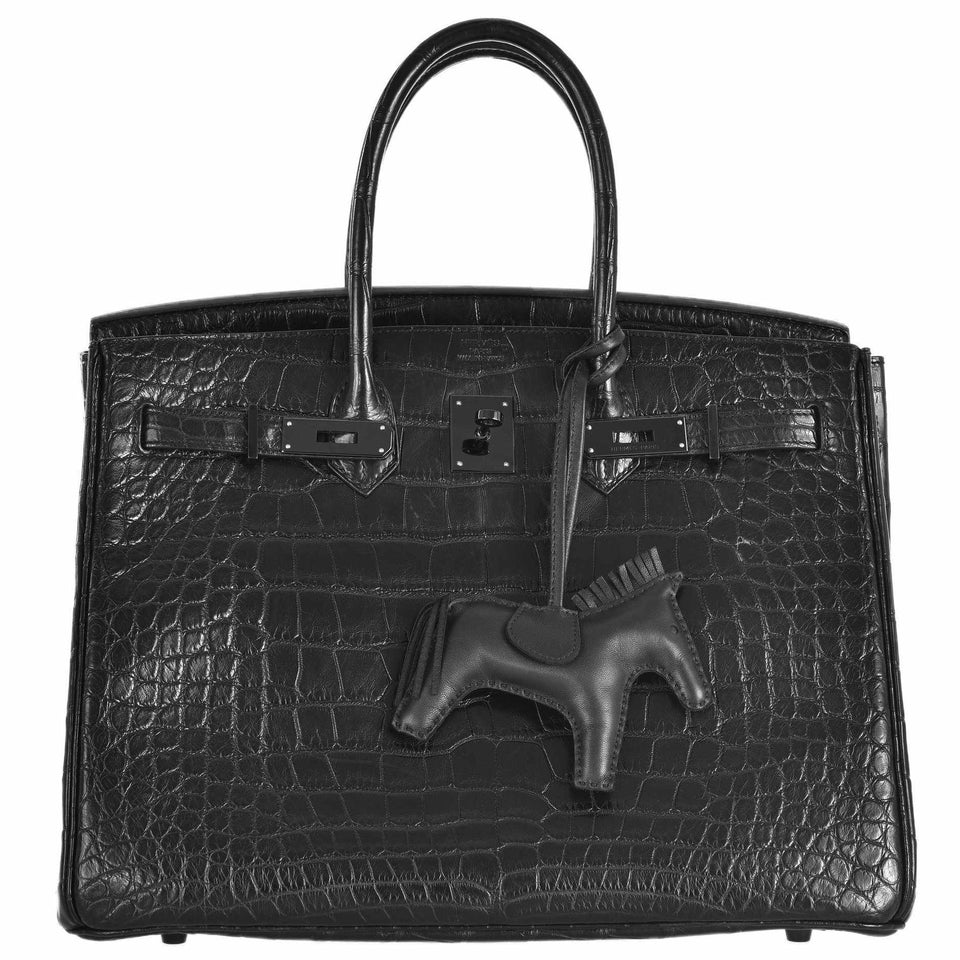 Hermes Birkin 35 So Black Alligator Black Matte Black Hardware