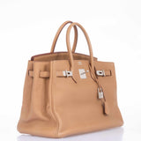 Hermes Birkin 35 Tabac Clemence Palladium Hardware