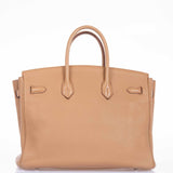 Hermes Birkin 35 Tabac Clemence Palladium Hardware