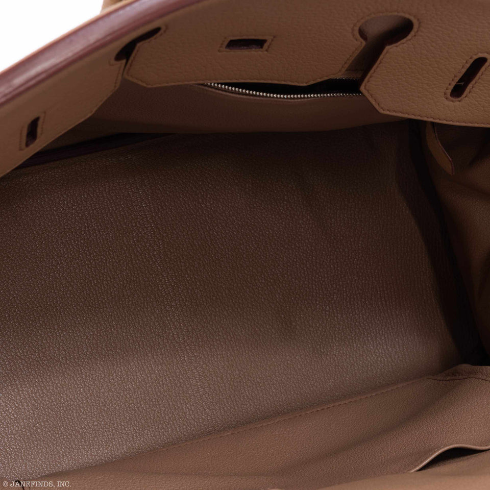 Hermes Birkin 35 Tabac Clemence Palladium Hardware