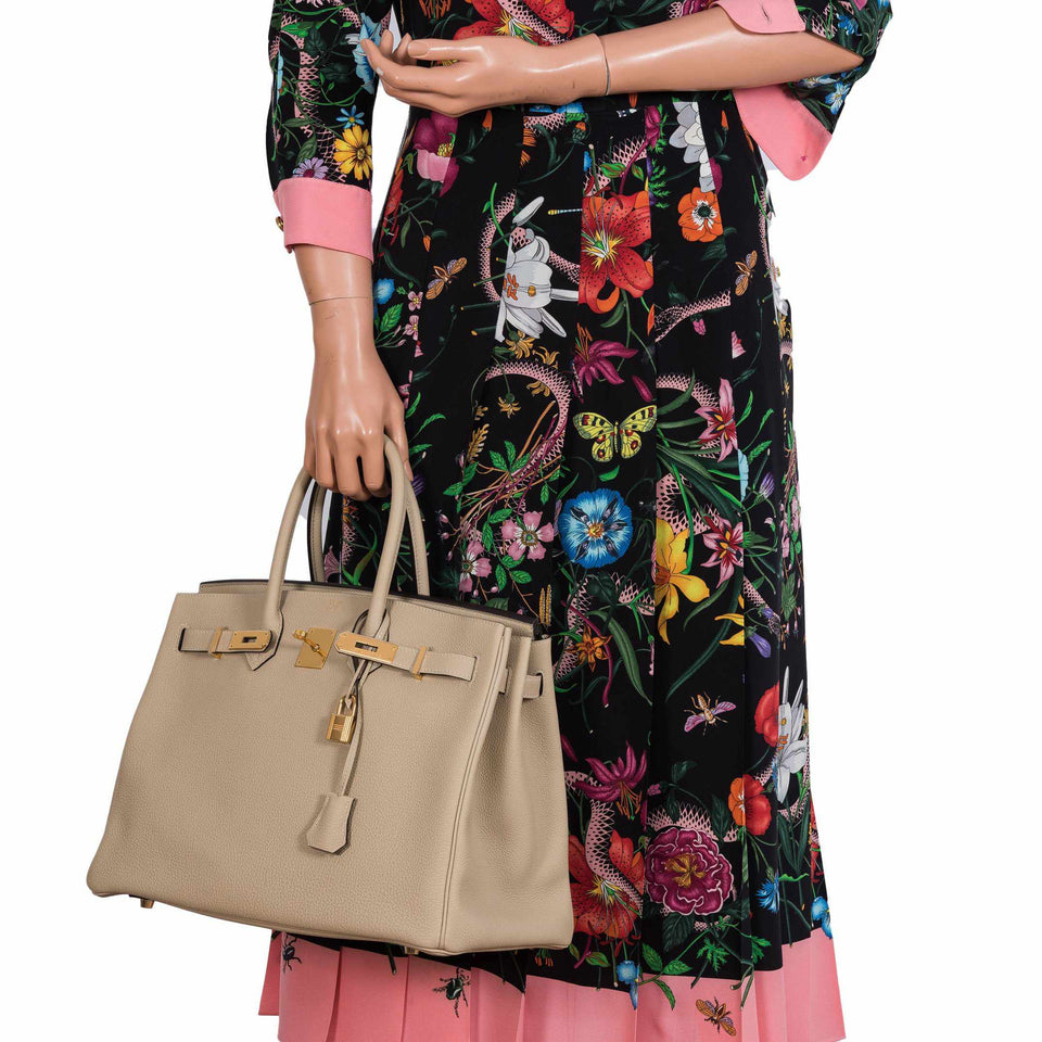 Hermes Birkin 35 Trench Togo Gold Hardware