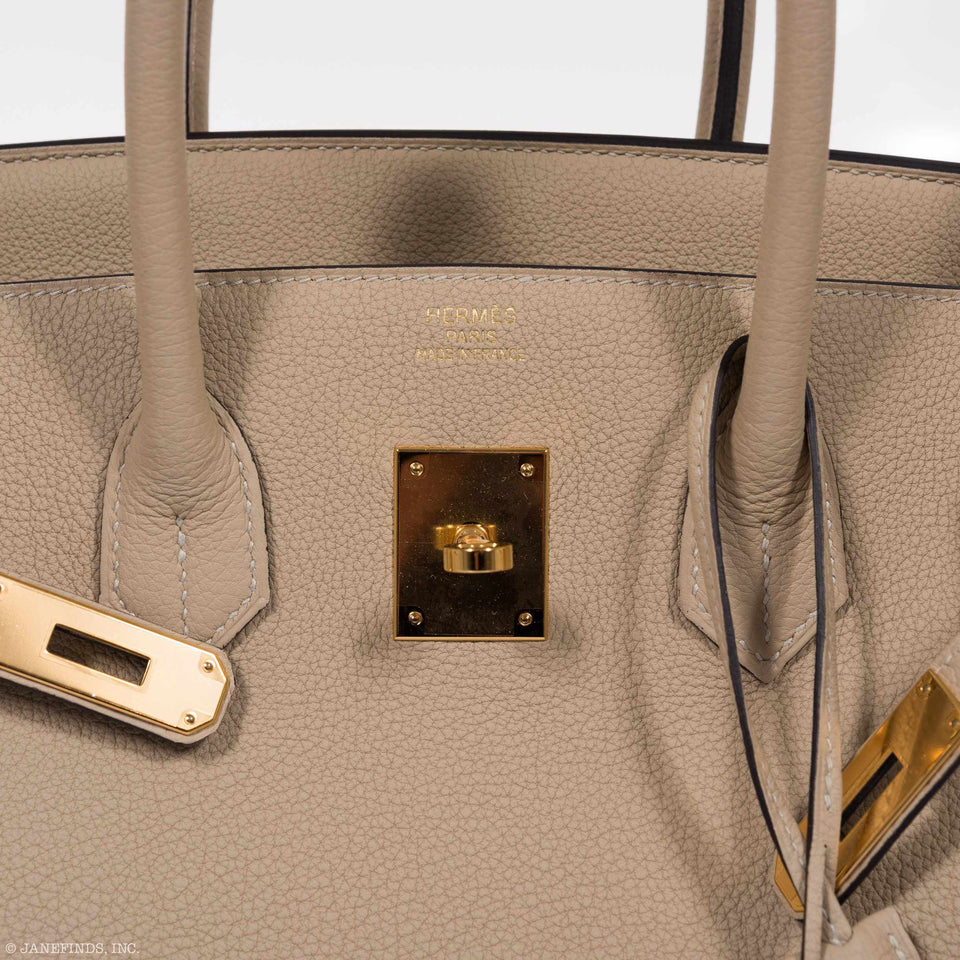Hermes Birkin 35 Trench Togo Gold Hardware