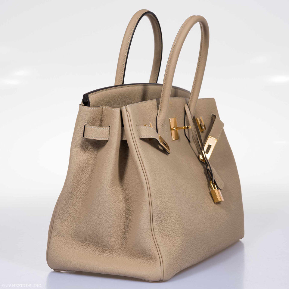 Hermes Birkin 35 Trench Togo Gold Hardware