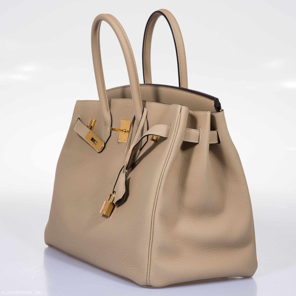 Hermes Birkin 35 Trench Togo Gold Hardware