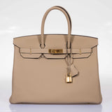 Hermes Birkin 35 Trench Togo Gold Hardware