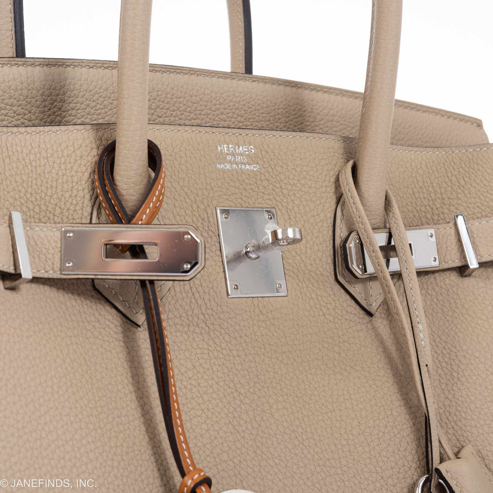 Hermes Birkin 35 Trench Togo Palladium Hardware