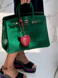 Hermes Birkin 35 Vert Emerald Porosus Crocodile Palladium Hardware