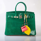Hermes Birkin 35 Vert Emerald Porosus Crocodile Palladium Hardware