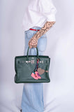 Hermes Birkin 35 Vert Fonce Ardenne Palladium Hardware