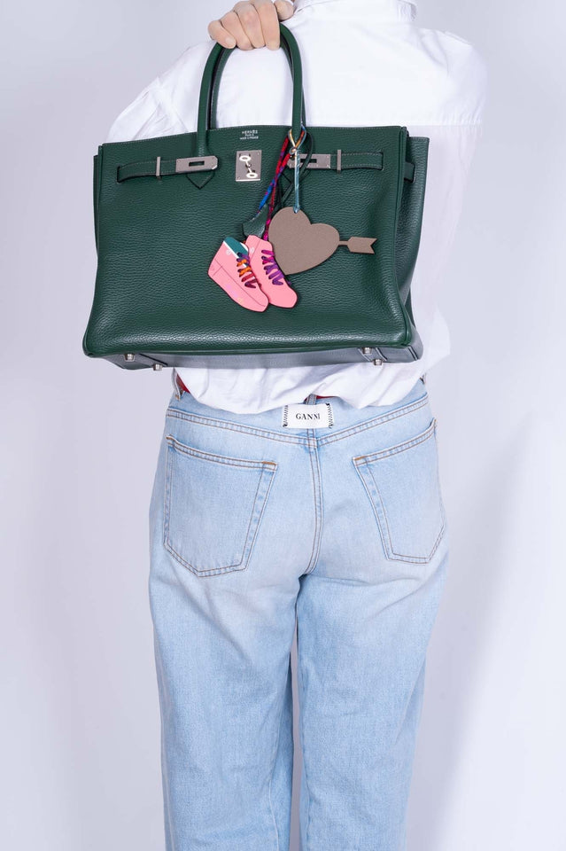 Hermes Birkin 35 Vert Fonce Ardenne Palladium Hardware