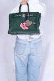 Hermes Birkin 35 Vert Fonce Ardenne Palladium Hardware