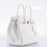 Hermes Birkin 35 White Clemence Palladium Hardware