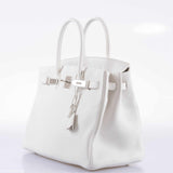 Hermes Birkin 35 White Clemence Palladium Hardware