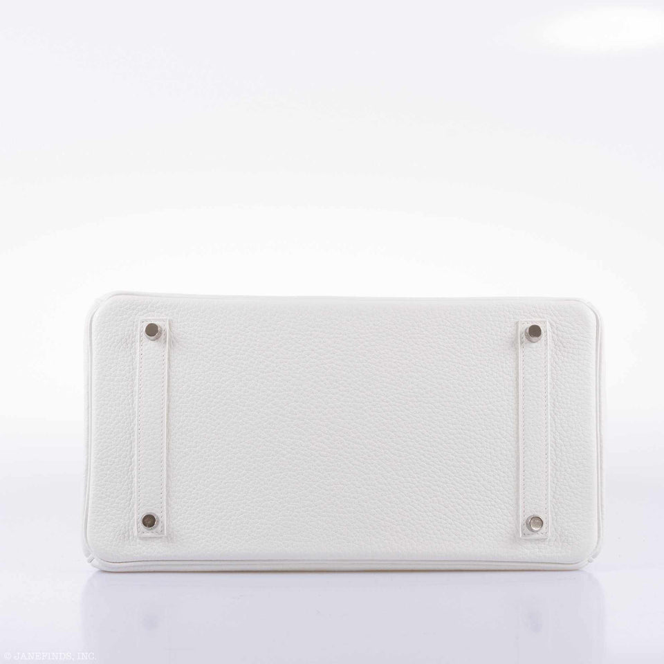 Hermes Birkin 35 White Clemence Palladium Hardware