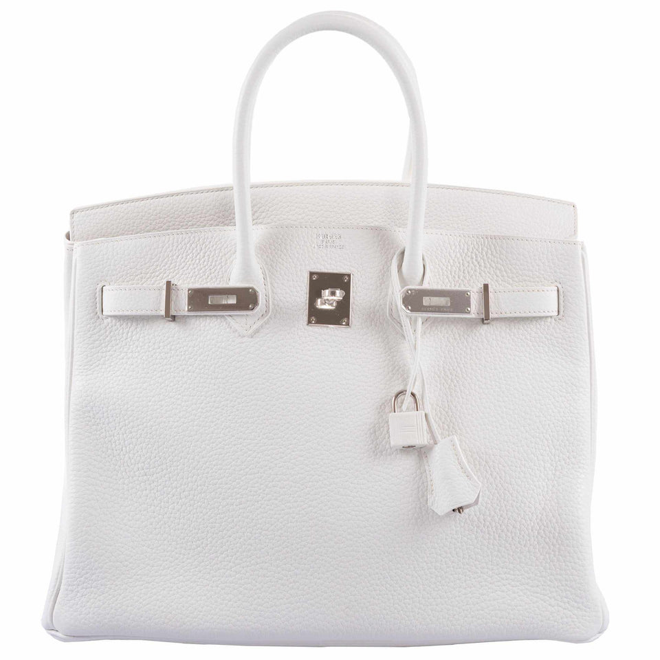 Hermes Birkin 35 White Clemence Palladium Hardware