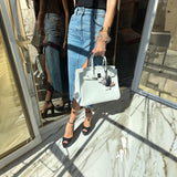 Hermes Birkin 35 White Ostrich with Palladium Hardware