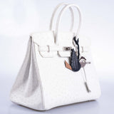 Hermes Birkin 35 White Ostrich with Palladium Hardware