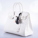Hermes Birkin 35 White Ostrich with Palladium Hardware