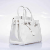 Hermes Birkin 35 White Taurillon Clemence Palladium Hardware
