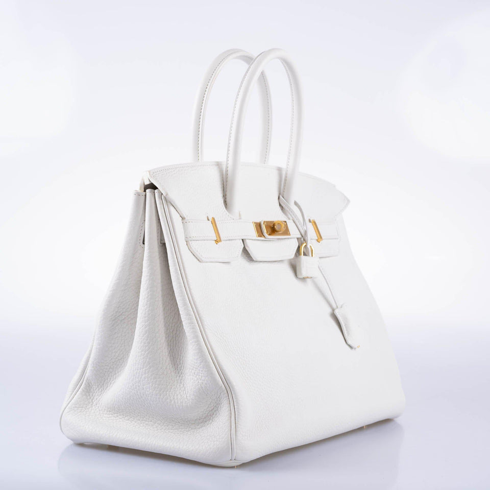 Hermes Birkin 35 White White Clemence Gold Hardware - 2016, X