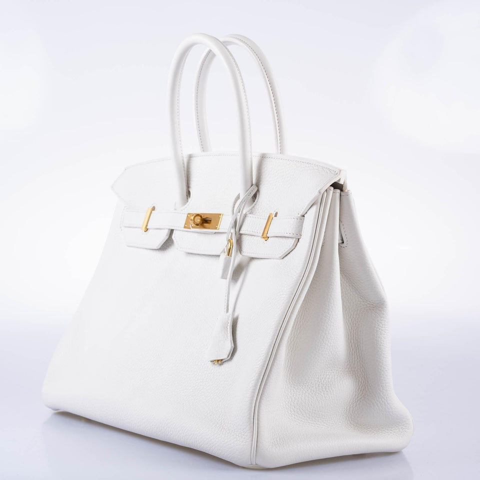 Hermes Birkin 35 White White Clemence Gold Hardware - 2016, X