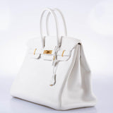 Hermes Birkin 35 White White Clemence Gold Hardware - 2016, X