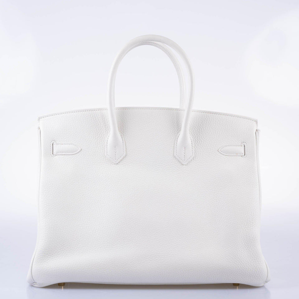Hermes Birkin 35 White White Clemence Gold Hardware - 2016, X