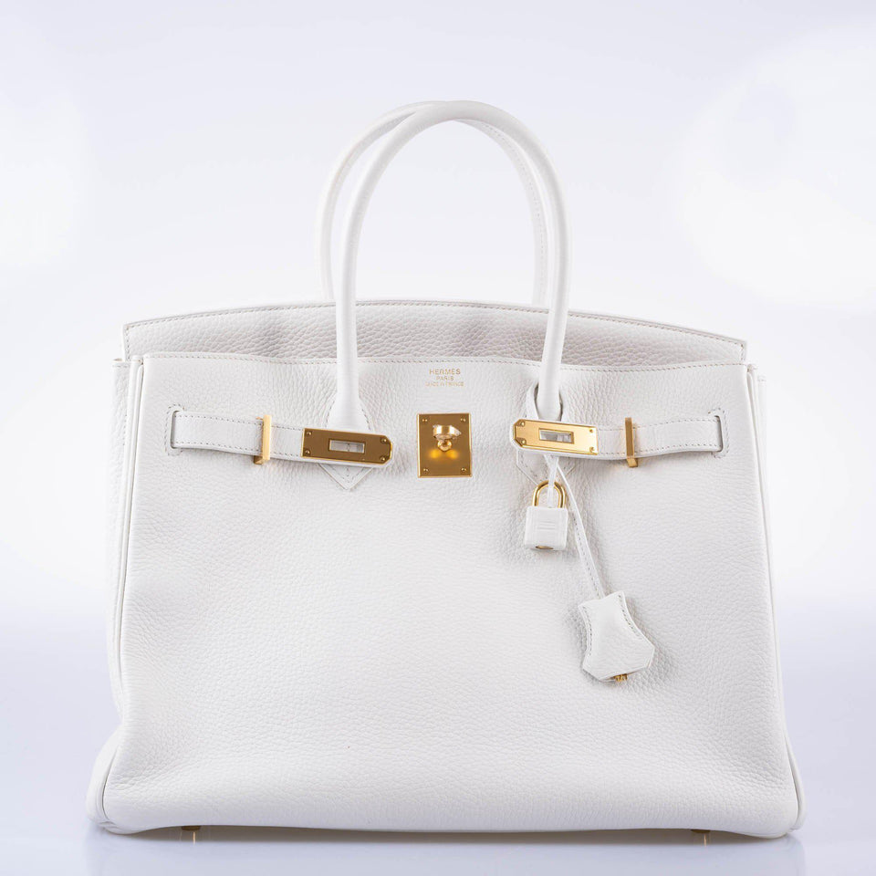 Hermes Birkin 35 White White Clemence Gold Hardware - 2016, X