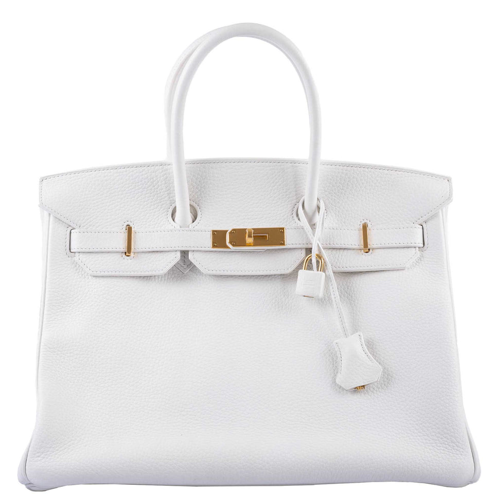 Hermes Birkin 35 White White Clemence Gold Hardware - 2016, X