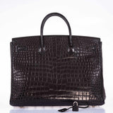 Hermes Birkin 40 Black Matte Crocodile Porosus Palladium Hardware