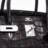 Hermes Birkin 40 Black Matte Crocodile Porosus Palladium Hardware