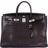 Hermes Birkin 40 Black Matte Crocodile Porosus Palladium Hardware