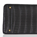 Hermes Birkin 40 Black Matte Porosus Crocodile Gold Hardware