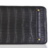 Hermes Birkin 40 Black Matte Porosus Crocodile Gold Hardware